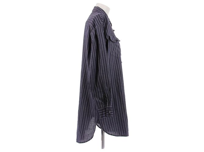 Laurence Bras Camicia a righe blu navy - vista 3