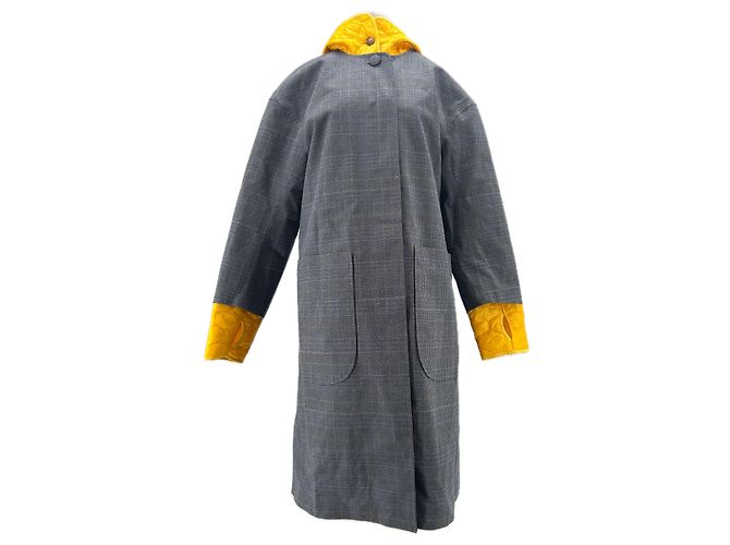 Autre Marque Jaqueta amarela e cinza com forro acolchoado Amarelo - vista 2