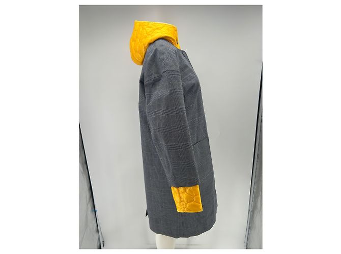 Autre Marque Jaqueta amarela e cinza com forro acolchoado Amarelo - vista 4