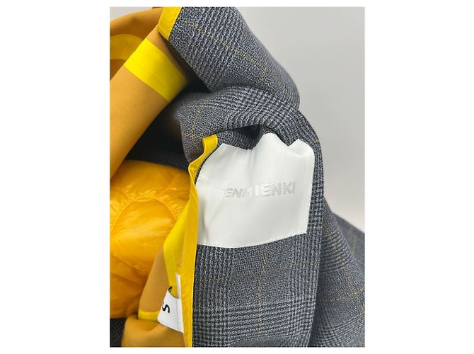 Autre Marque Jaqueta amarela e cinza com forro acolchoado Amarelo - vista 6