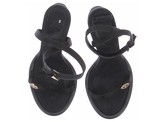 Emilio Pucci Sandalen aus schwarzem Leder 10cm Absatz Größe 38 - Ansicht 6