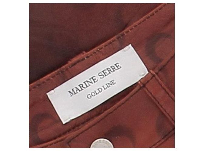 Marine Serre Pantalón de cuero burdeos - vista 5
