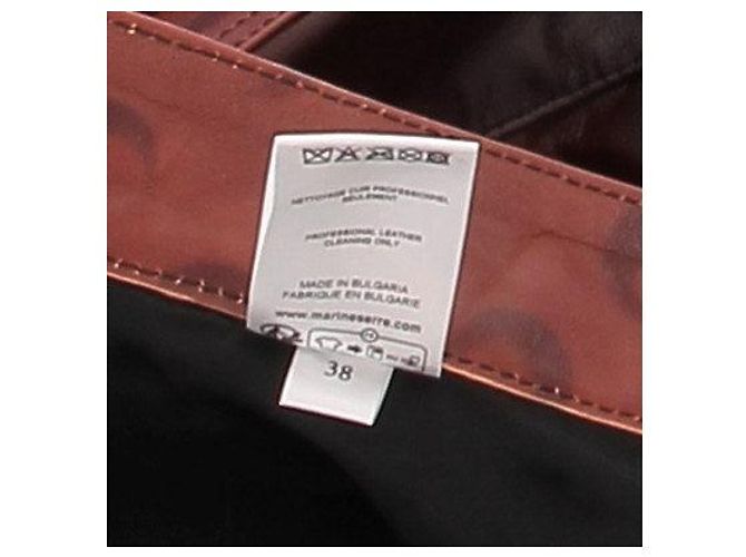 Marine Serre Pantalón de cuero burdeos - vista 6