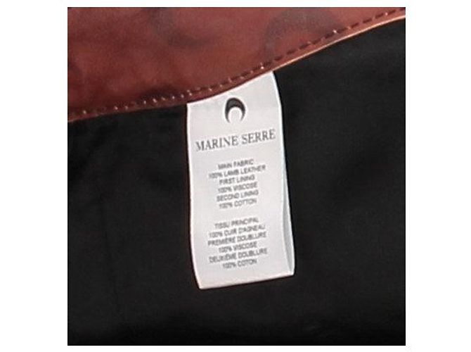 Marine Serre Pantalón de cuero burdeos - vista 7