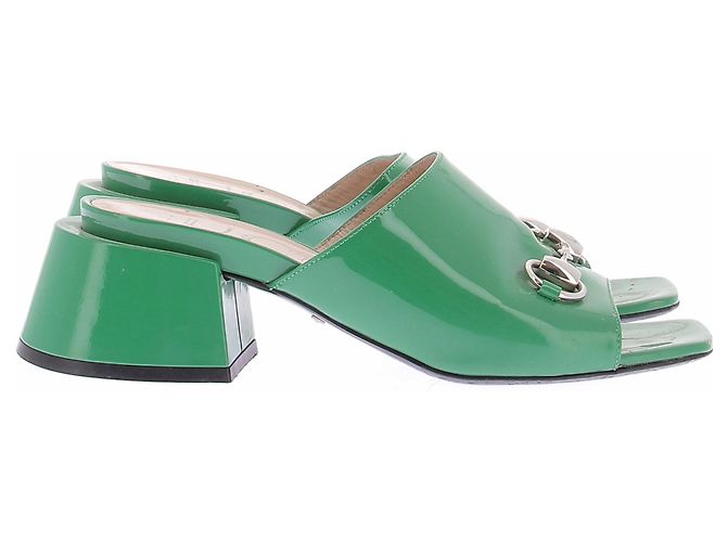 Mules Gucci in pelle verde - vista 2