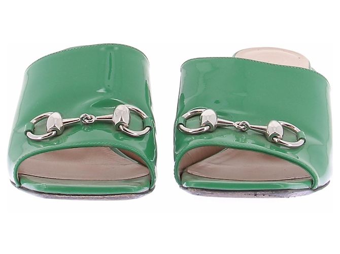 Mules Gucci in pelle verde - vista 4