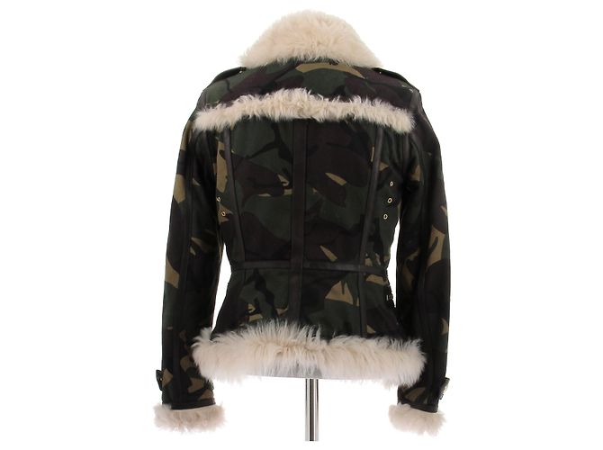 Burberry Tarnjacke aus echtem Pelz Khaki - Ansicht 2