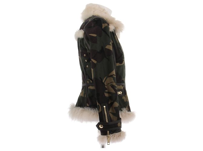 Burberry Tarnjacke aus echtem Pelz Khaki - Ansicht 3