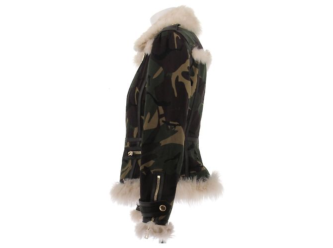 Burberry Tarnjacke aus echtem Pelz Khaki - Ansicht 4