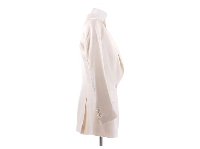 Blazer de satén blanco Yves Saint Laurent - vista 3