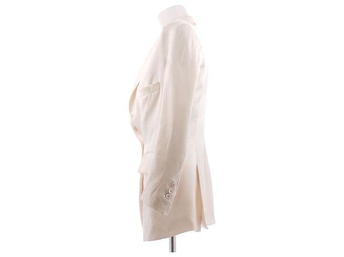 Blazer de satén blanco Yves Saint Laurent - vista 4