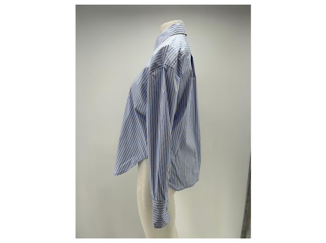 Autre Marque Camicia a righe SURPRISE in cotone blu - vista 4