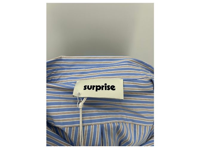 Autre Marque Camicia a righe SURPRISE in cotone blu - vista 5
