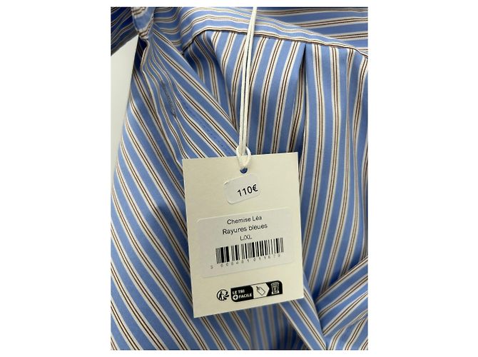 Autre Marque Camicia a righe SURPRISE in cotone blu - vista 7