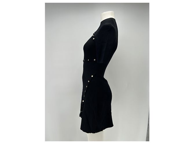 Maje kurzes schwarzes Kleid mit Golddetails - Ansicht 4