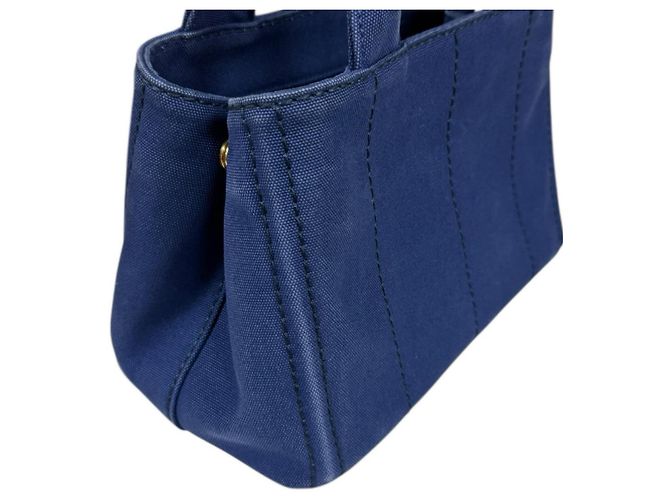 Borsa a Spalla Prada Canapa Tote SS Blu - vista 11