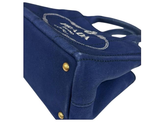 Borsa a Spalla Prada Canapa Tote SS Blu - vista 12