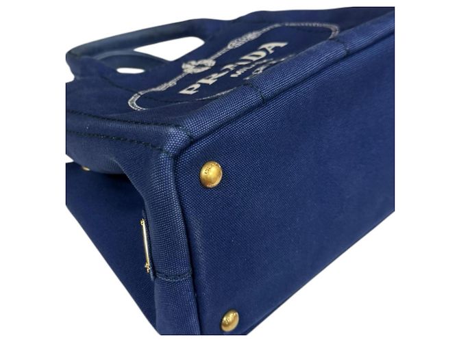 Borsa a Spalla Prada Canapa Tote SS Blu - vista 13