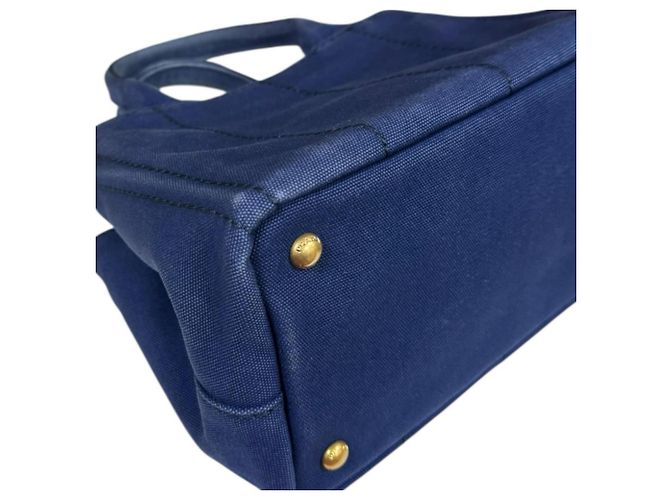 Borsa a Spalla Prada Canapa Tote SS Blu - vista 14