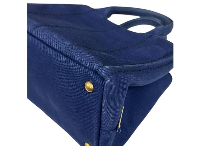 Borsa a Spalla Prada Canapa Tote SS Blu - vista 15