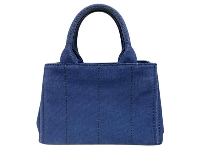 Borsa a Spalla Prada Canapa Tote SS Blu - vista 3