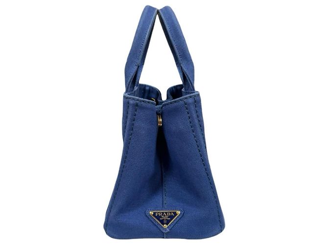 Borsa a Spalla Prada Canapa Tote SS Blu - vista 4