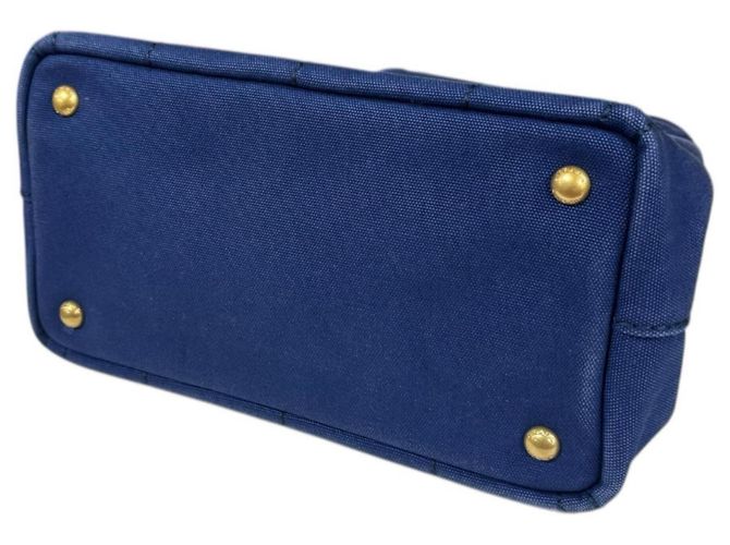 Borsa a Spalla Prada Canapa Tote SS Blu - vista 5