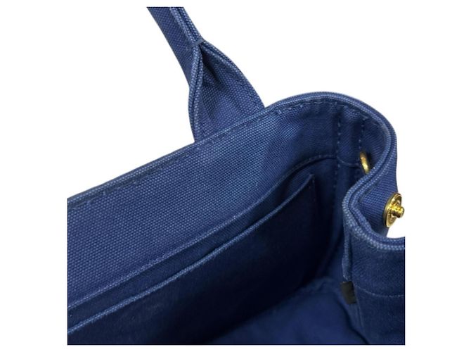 Borsa a Spalla Prada Canapa Tote SS Blu - vista 8