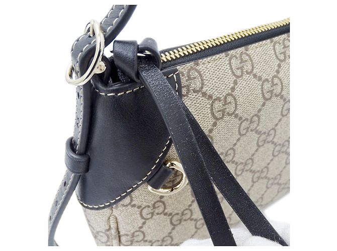 Borsa Gucci con emblema GG Nero Beige - vista 10