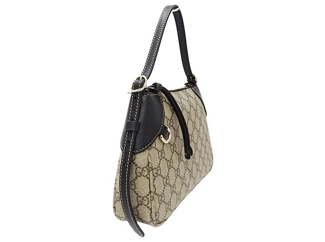 Borsa Gucci con emblema GG Nero Beige - vista 4