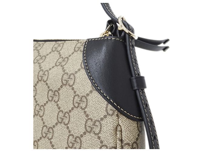 Borsa Gucci con emblema GG Nero Beige - vista 9