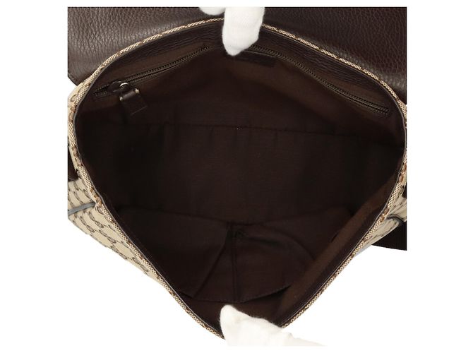 Borsa Messenger Gucci in Canvas GG Beige Marrone scuro - vista 6