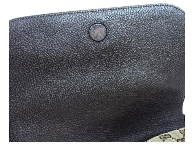 Borsa Messenger Gucci in Canvas GG Beige Marrone scuro - vista 7