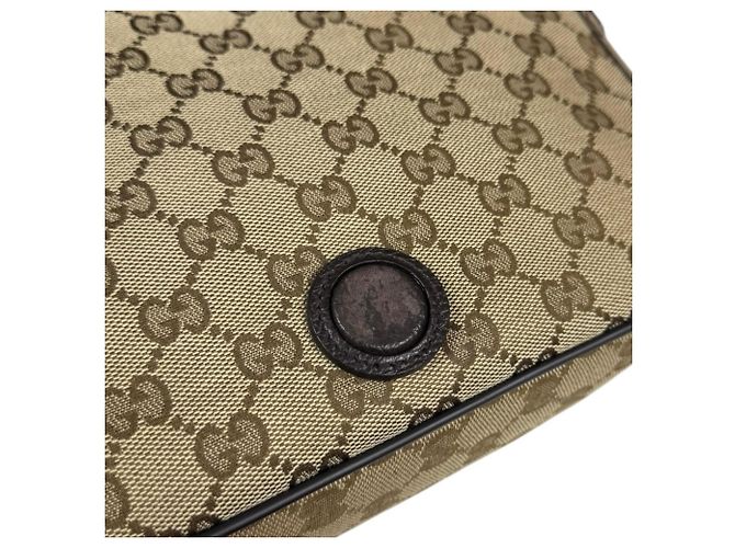 Borsa Messenger Gucci in Canvas GG Beige Marrone scuro - vista 8