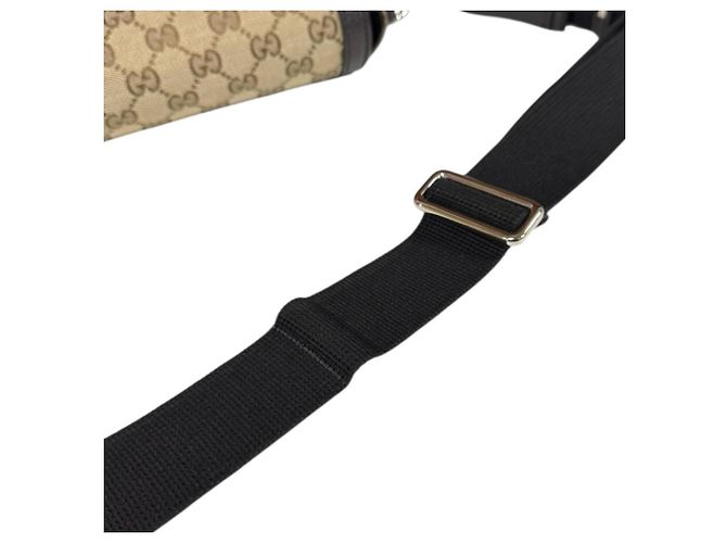 Borsa Messenger Gucci in Canvas GG Beige Marrone scuro - vista 9