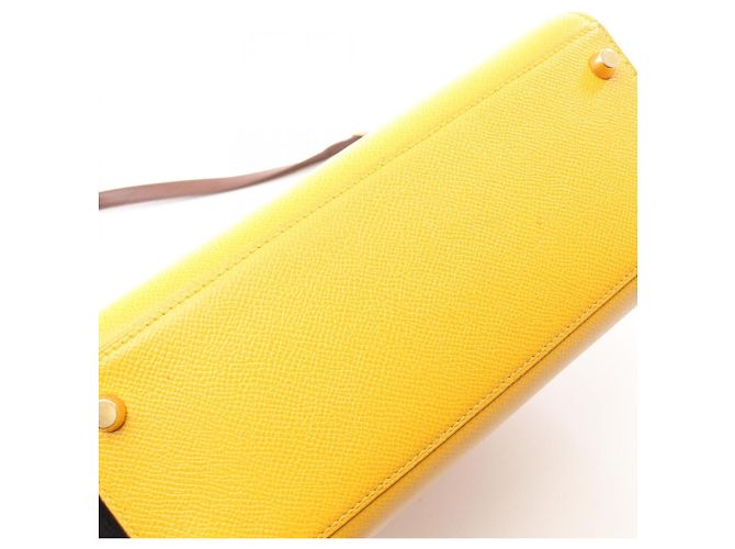 Hermès Borsa a Spalla Hermes Kelly Sport MM Marrone Giallo - vista 11