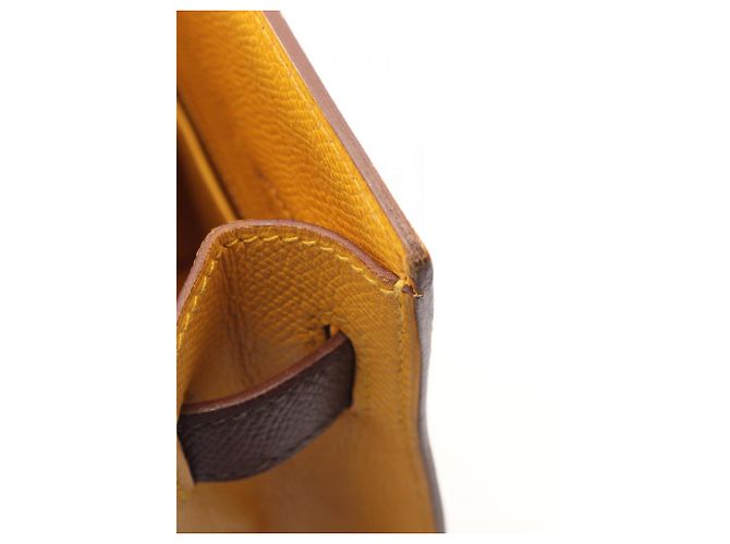 Hermès Borsa a Spalla Hermes Kelly Sport MM Marrone Giallo - vista 12