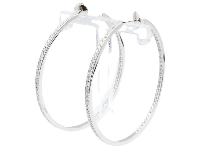 Orecchini a bottone in diamante in oro bianco 18K Cartier Argento - vista 2