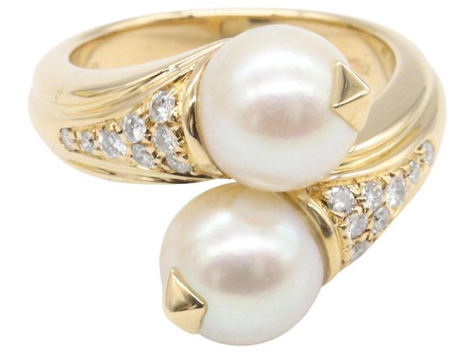 Bulgari Bague Bvlgari Passodoppio en perles et diamants Blanc Doré - vue 2