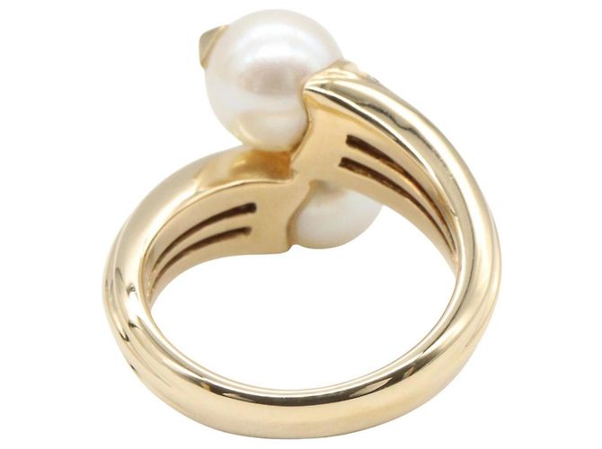 Bulgari Bague Bvlgari Passodoppio en perles et diamants Blanc Doré - vue 3