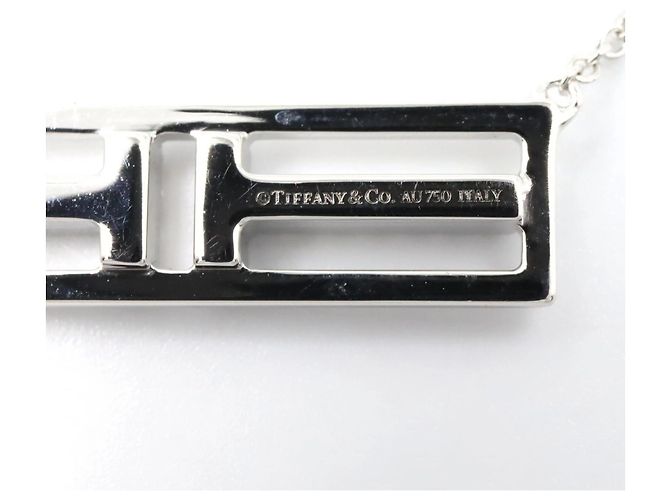Tiffany & Co. T-Two Offene Horizontale Diamant-Halskette Silber - Ansicht 3
