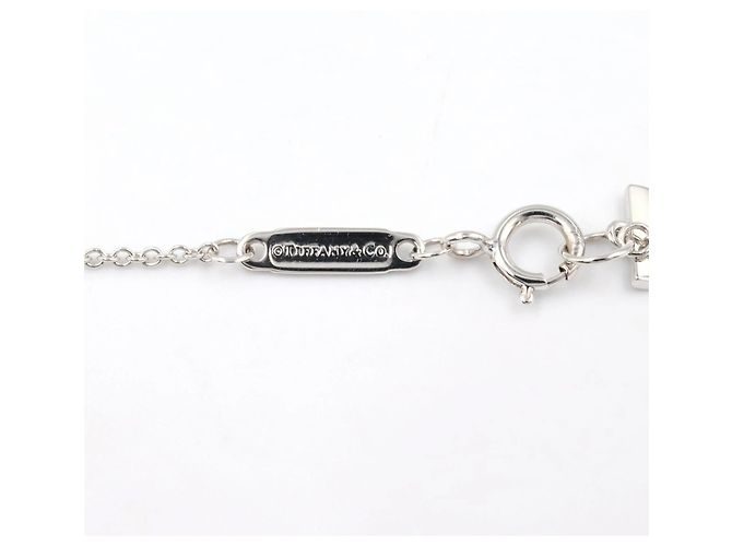 Tiffany & Co. T-Two Offene Horizontale Diamant-Halskette Silber - Ansicht 4