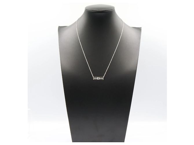 Tiffany & Co. T-Two Offene Horizontale Diamant-Halskette Silber - Ansicht 8