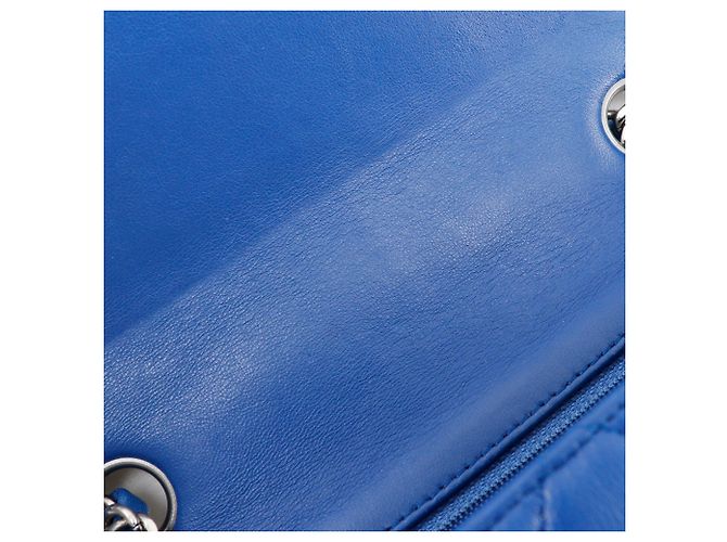 Chanel Mini Quadrat Blau Klassisch aus Lammleder mit Einzelklappe - Ansicht 8