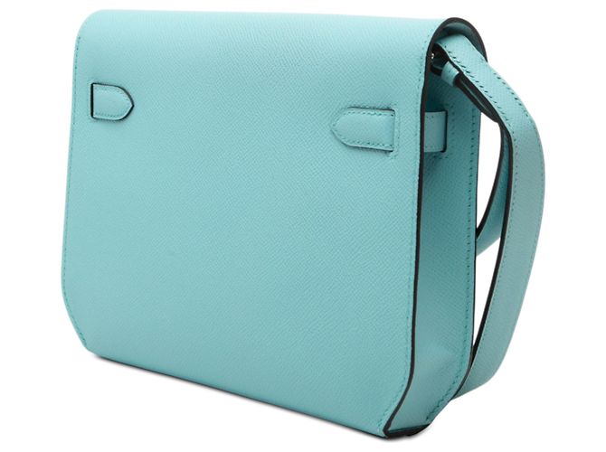 Pochette Kelly Depeches 25 in Epsom blu Hermès Blu chiaro - vista 2
