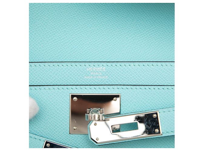 Pochette Kelly Depeches 25 in Epsom blu Hermès Blu chiaro - vista 5