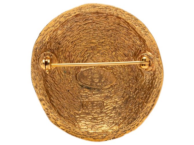 Spilla rotonda placcata oro CC di Chanel D'oro - vista 2