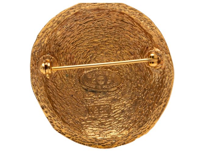 Spilla rotonda placcata oro CC di Chanel D'oro - vista 3