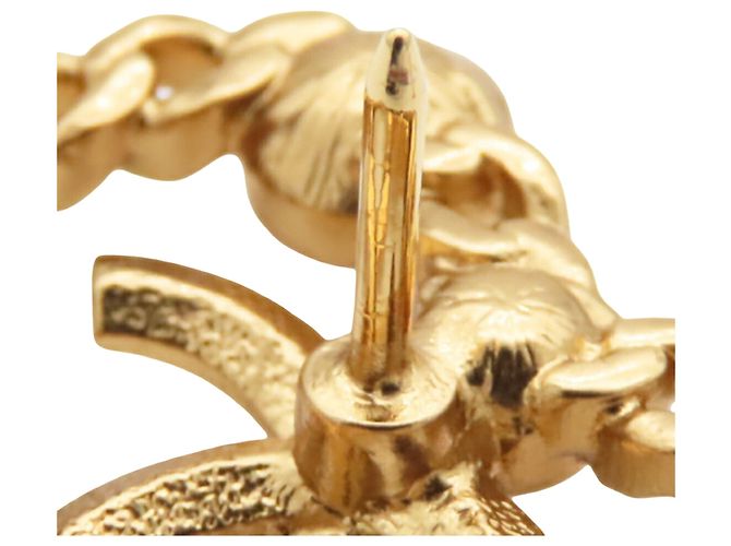 Spilla a forma di cuore con perle finte e strass placcata in oro CC di Chanel D'oro - vista 6