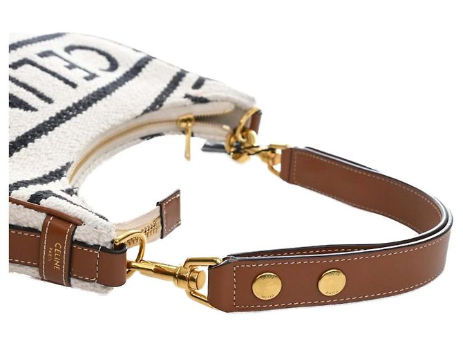 Céline Bolso de Hombro Ava de Textil Tejido Beige Mediano de Celine - vista 12